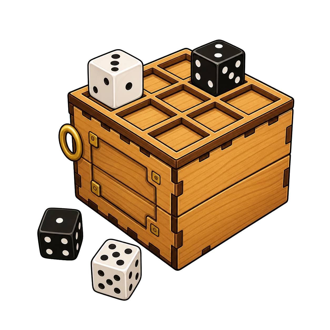 Cartoon wooden Purple House dice game box